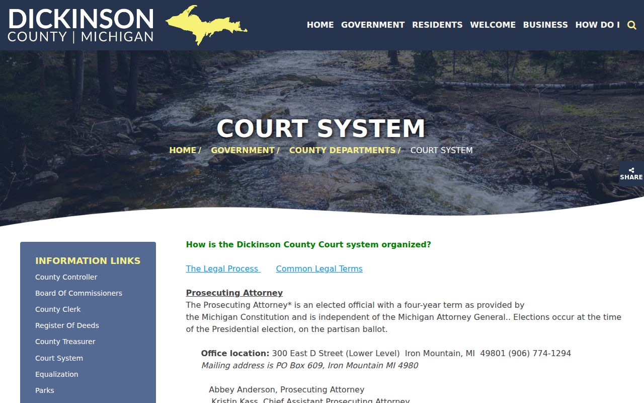 Dickinson County criminal court records directory